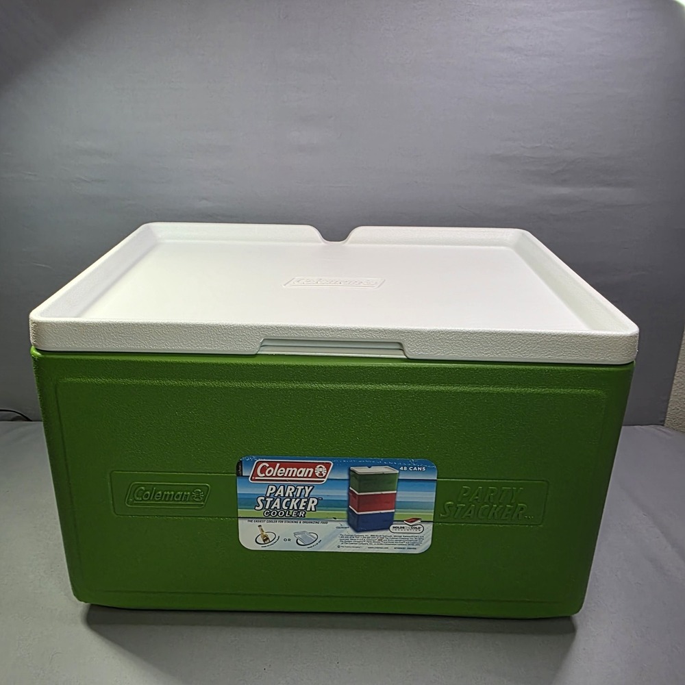 Coleman Party Stacker Cooler 48 Can Green Stackable Ice Chest Model 9223 USA